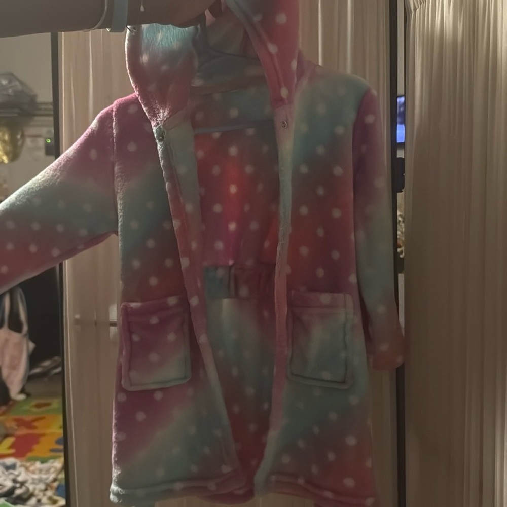 Unicorn 🦄 Pastel Polka Dot Toddler Robe